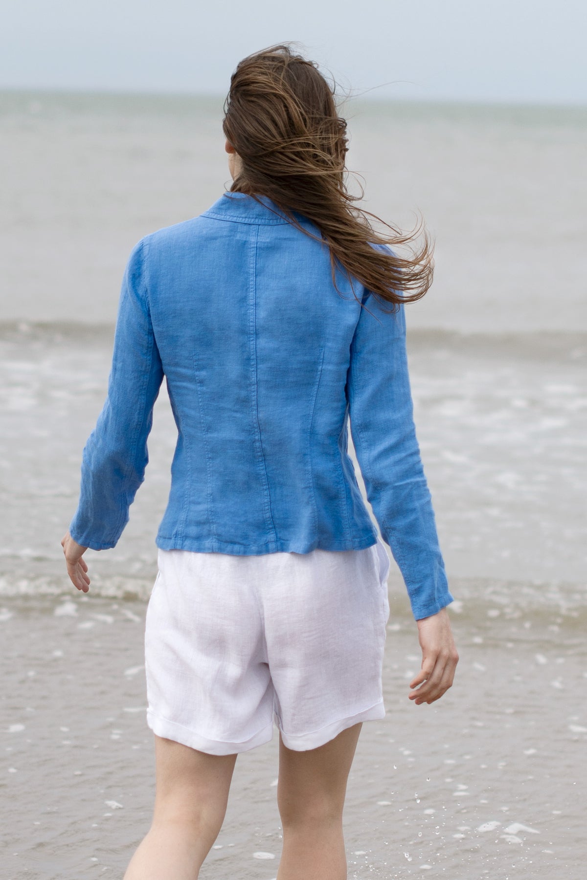 WASHED LINEN SINGLE BREASTED JACKET SAND - JACKETS - SCAPA FASHION - SCAPA OFFICIAL