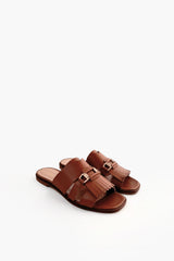 LEATHER SANDALS WITH FRINGE - SHOES - SCAPA FASHION - SCAPA OFFICIAL