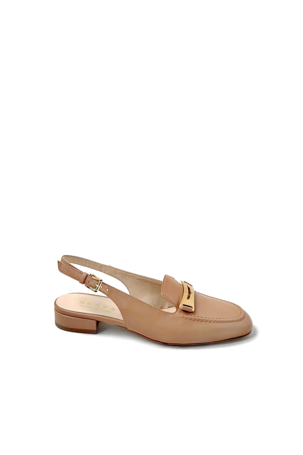 LEATHER SLINGBACK WITH BUCKLE DETAIL - SHOES - SCAPA FASHION - SCAPA OFFICIAL