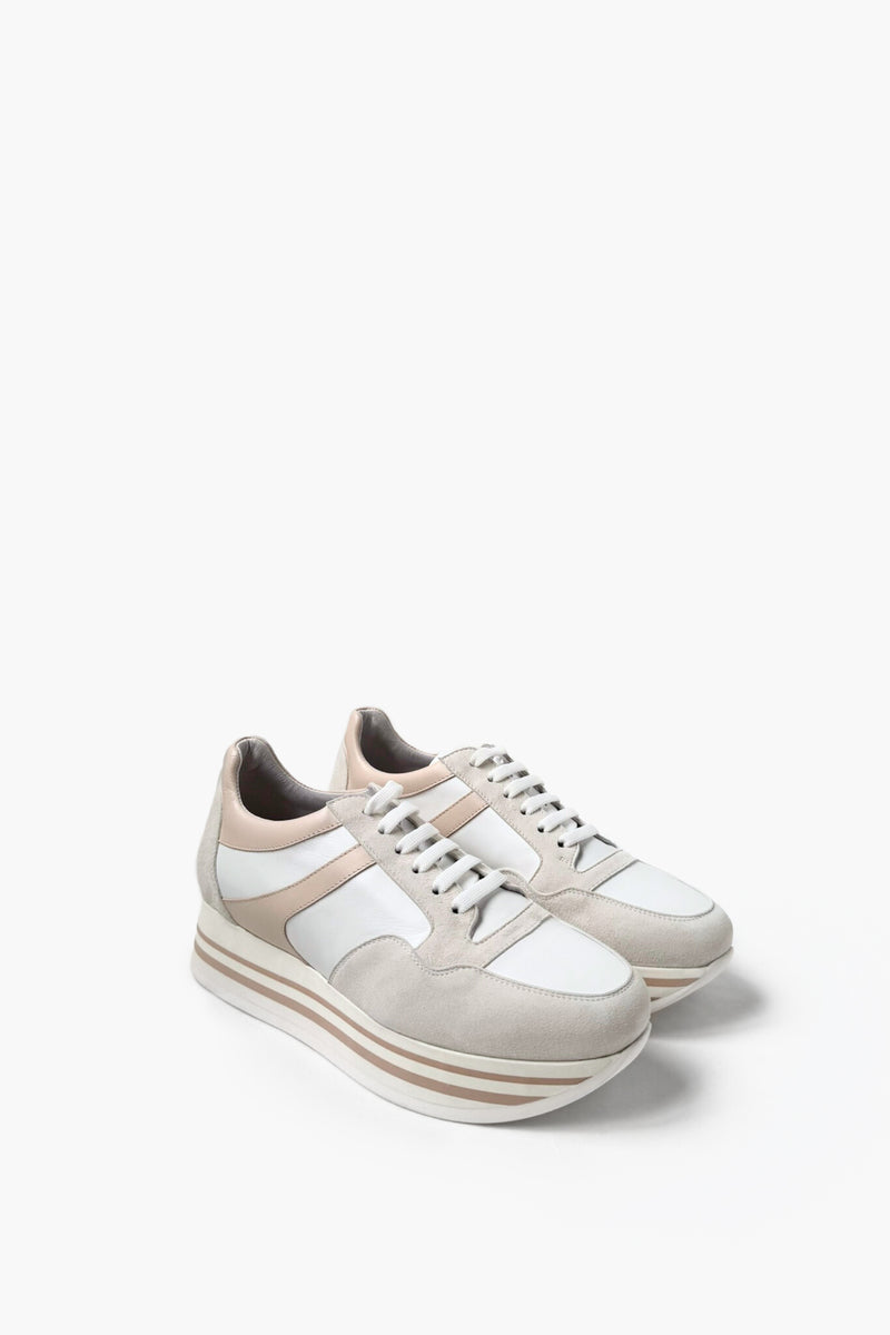 LEATHER SNEAKERS WITH SUEDE ACCENTS - SHOES - SCAPA FASHION - SCAPA OFFICIAL