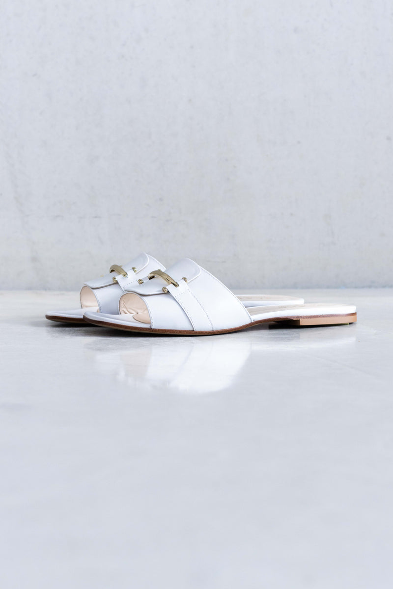 LEATHER SLIPPER WITH FINE BUCKLE - SHOES - SCAPA FASHION - SCAPA OFFICIAL