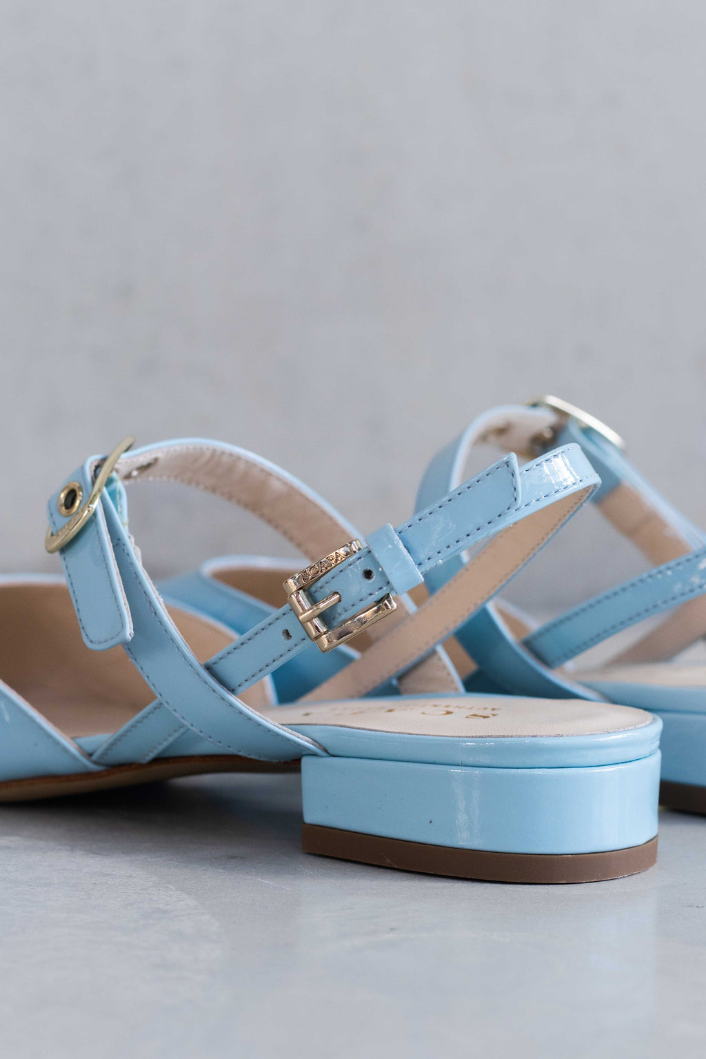 GLOSSY LEATHER SLINGBACK - SKY/PINK/CORAILLE - SHOES - SCAPA FASHION - SCAPA OFFICIAL