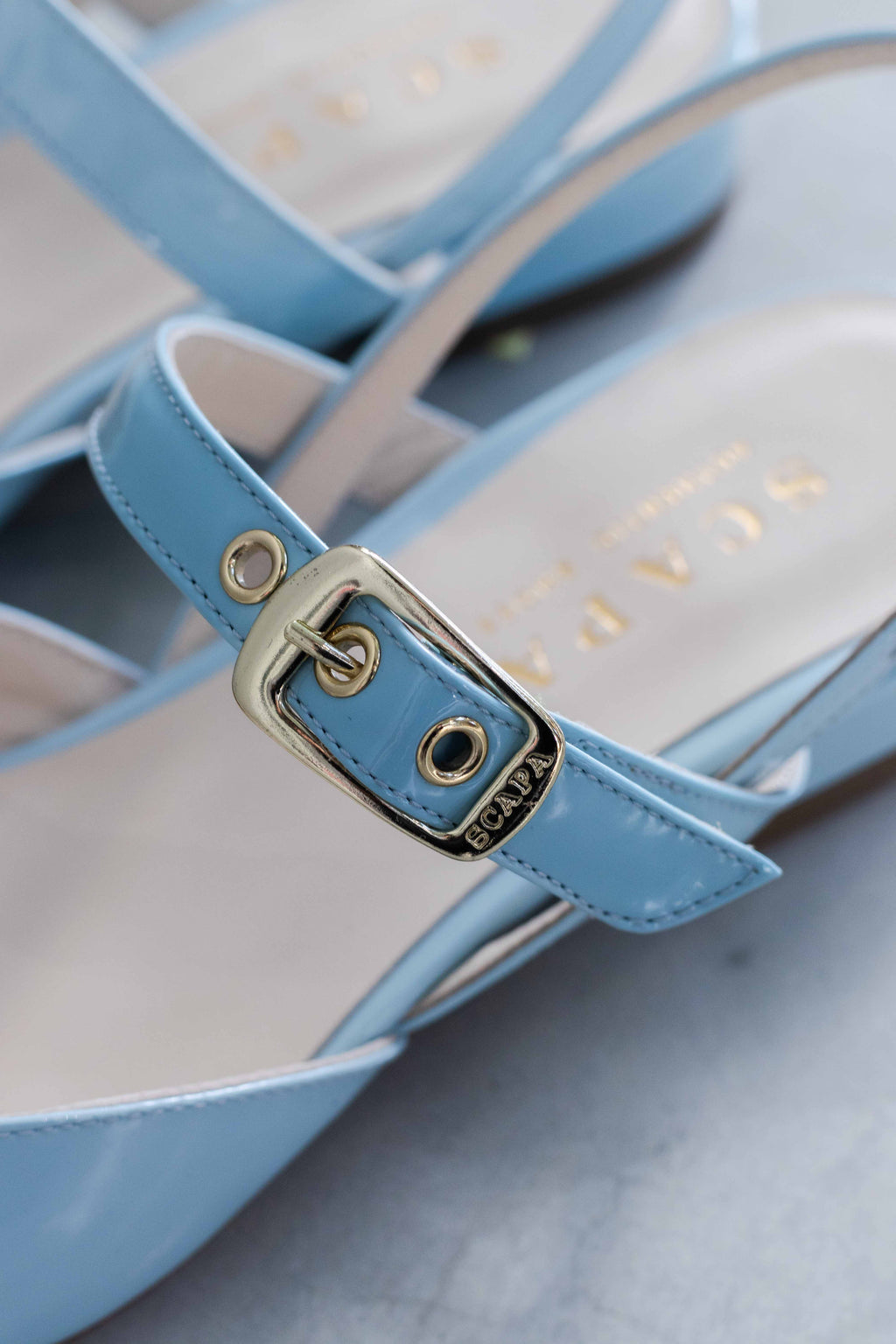 GLOSSY LEATHER SLINGBACK - SKY/PINK/CORAILLE - SHOES - SCAPA FASHION - SCAPA OFFICIAL