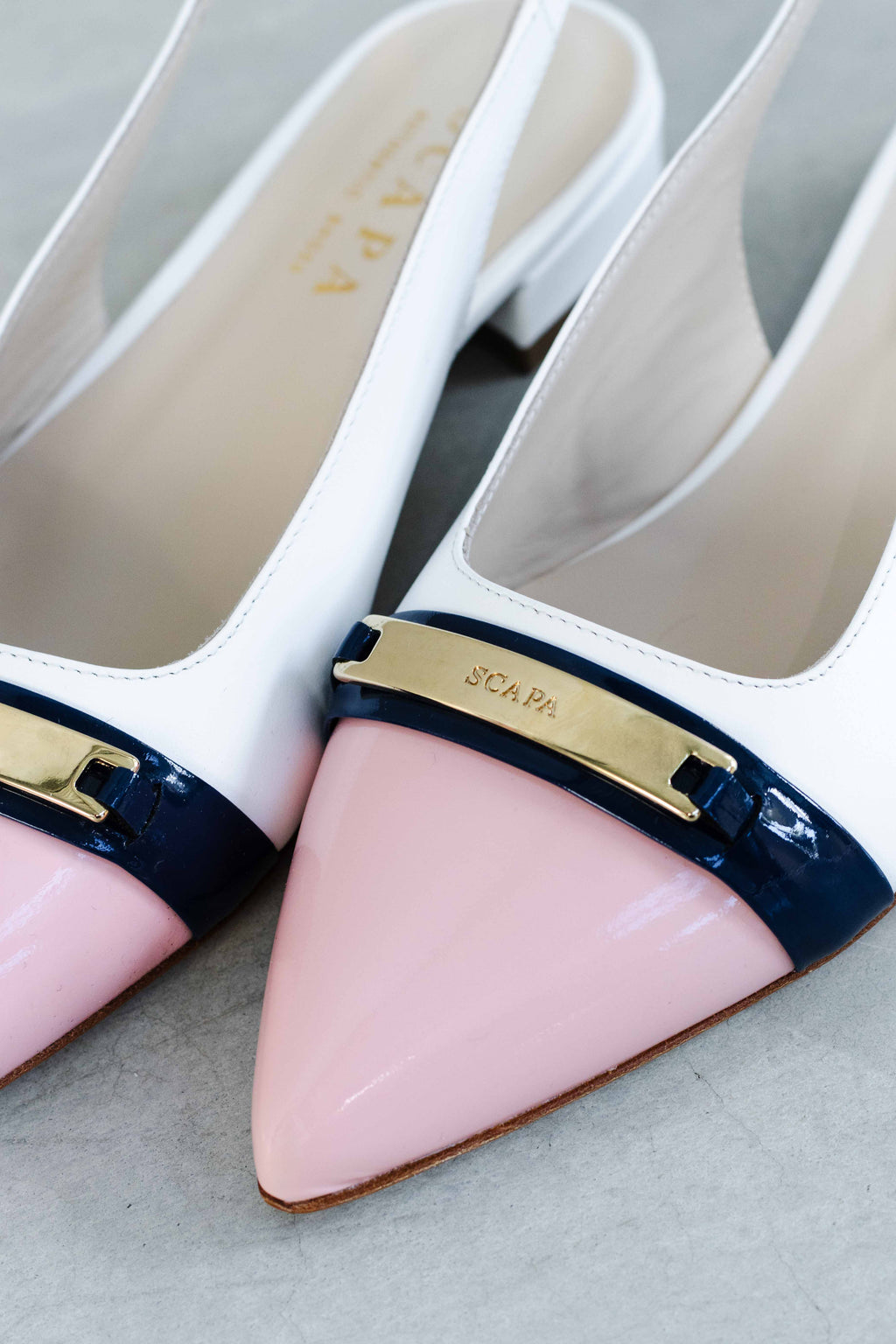 LEATHER COLOURED TOE SLINGBACK - PINK AND SKY - SHOES - SCAPA FASHION - SCAPA OFFICIAL