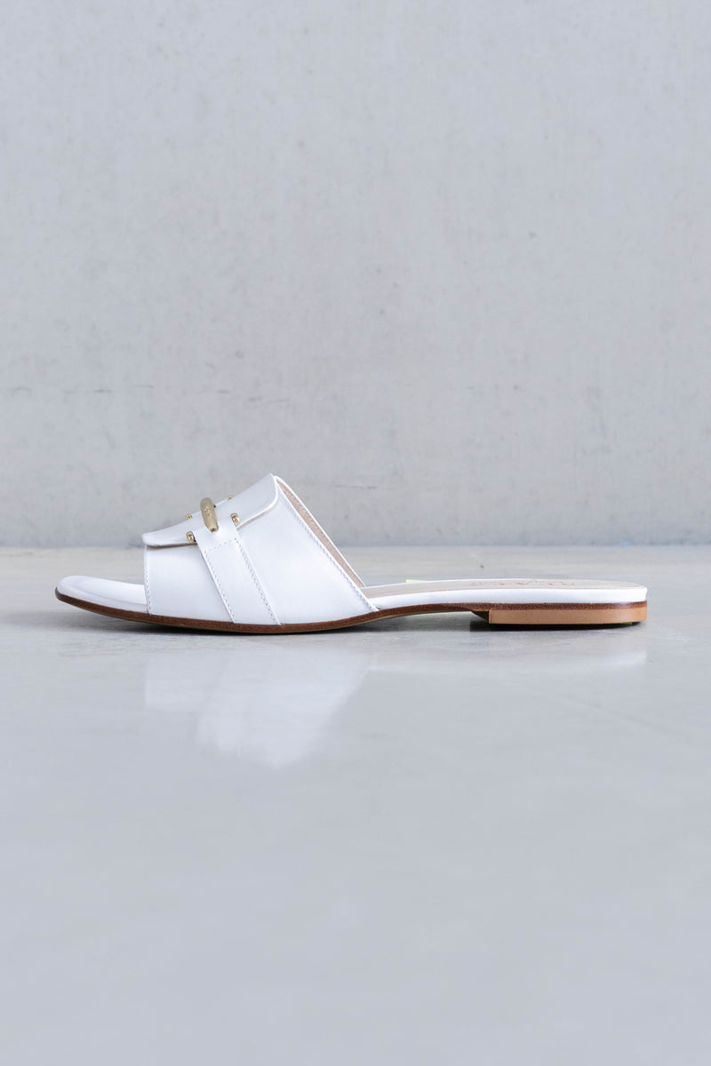 LEATHER SLIPPER WITH FINE BUCKLE - SHOES - SCAPA FASHION - SCAPA OFFICIAL