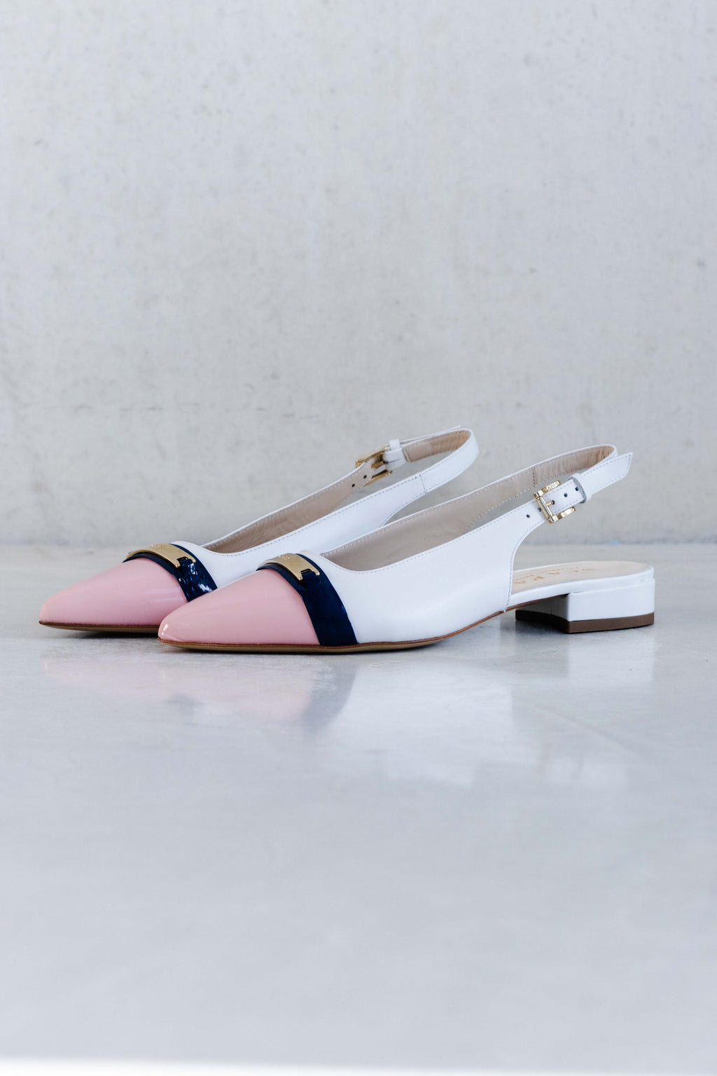 LEATHER COLOURED TOE SLINGBACK - PINK AND SKY - SHOES - SCAPA FASHION - SCAPA OFFICIAL