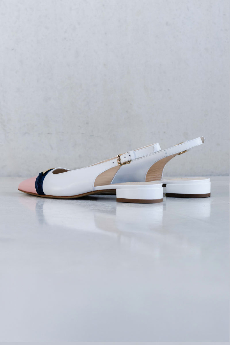 LEATHER COLOURED TOE SLINGBACK - PINK AND SKY - SHOES - SCAPA FASHION - SCAPA OFFICIAL
