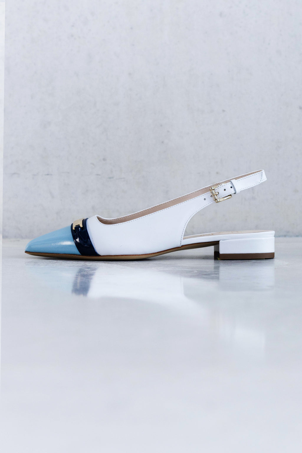 LEATHER COLOURED TOE SLINGBACK - PINK AND SKY - SHOES - SCAPA FASHION - SCAPA OFFICIAL
