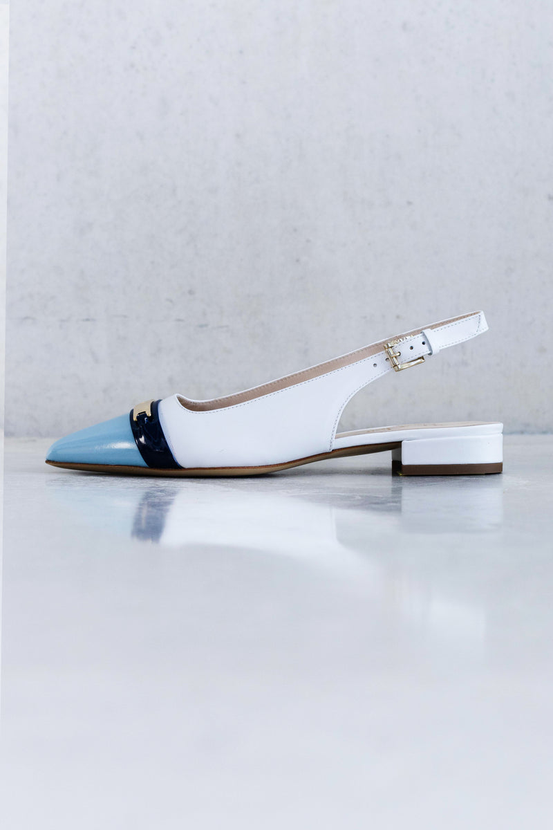 LEATHER COLOURED TOE SLINGBACK - PINK AND SKY - SHOES - SCAPA FASHION - SCAPA OFFICIAL