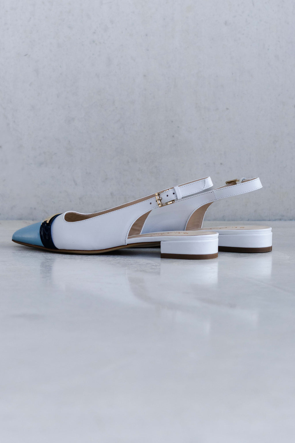 LEATHER COLOURED TOE SLINGBACK - PINK AND SKY - SHOES - SCAPA FASHION - SCAPA OFFICIAL