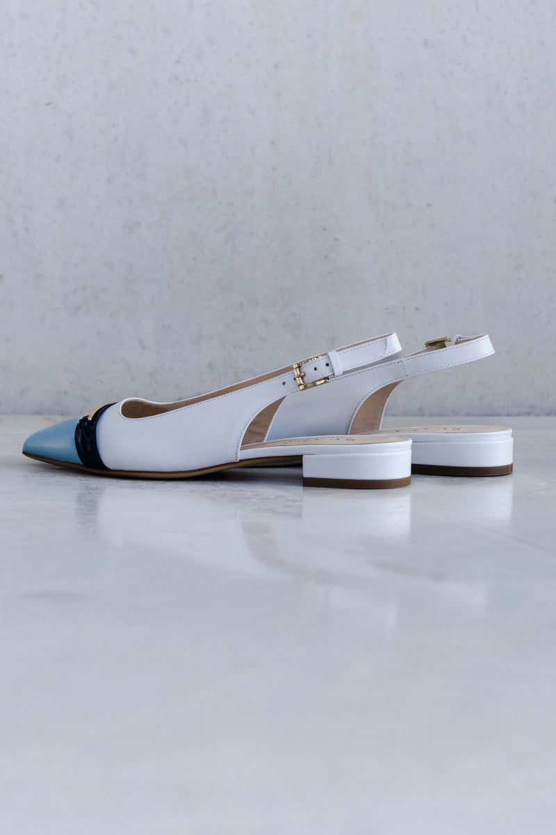 LEATHER COLOURED TOE SLINGBACK - PINK AND SKY - SHOES - SCAPA FASHION - SCAPA OFFICIAL