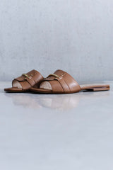LEATHER SLIPPER WITH FINE BUCKLE - SHOES - SCAPA FASHION - SCAPA OFFICIAL