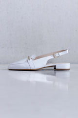 LEATHER SLINGBACK WITH FINE GOLDEN BUCKLE - SHOES - SCAPA FASHION - SCAPA OFFICIAL