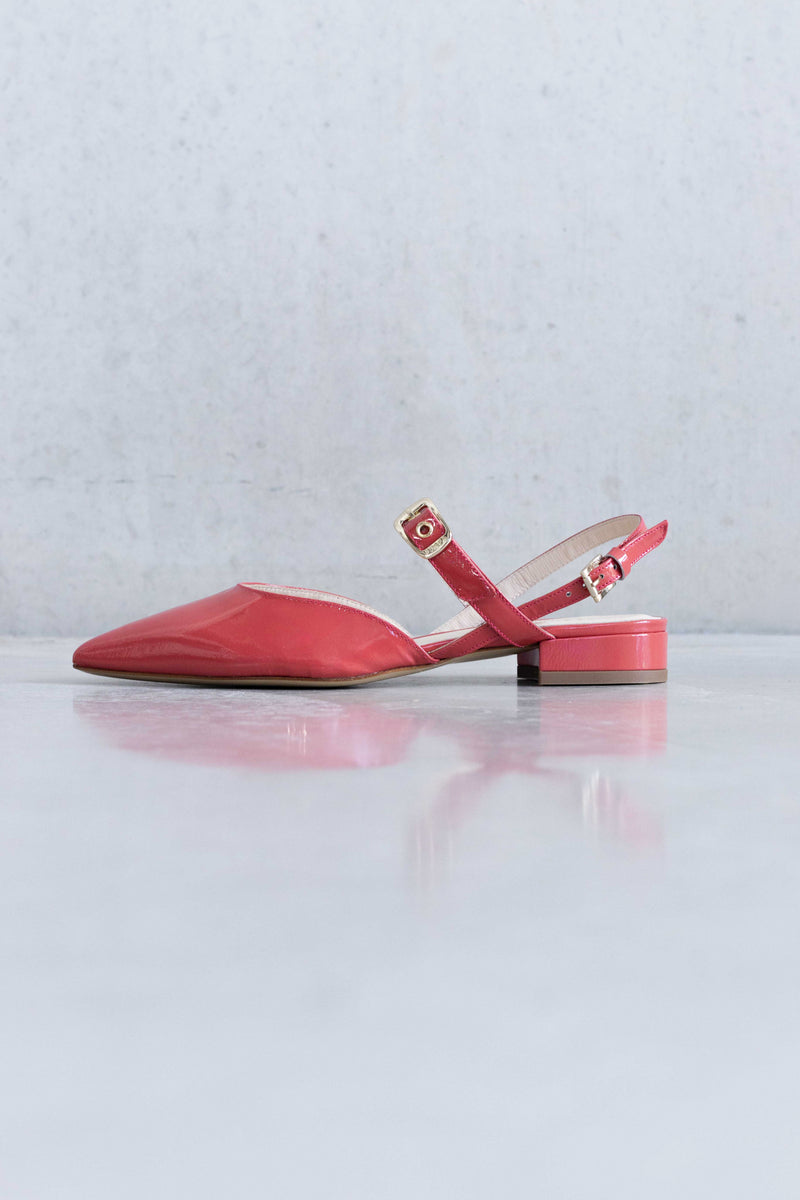 GLOSSY LEATHER SLINGBACK - SKY/PINK/CORAILLE - SHOES - SCAPA FASHION - SCAPA OFFICIAL