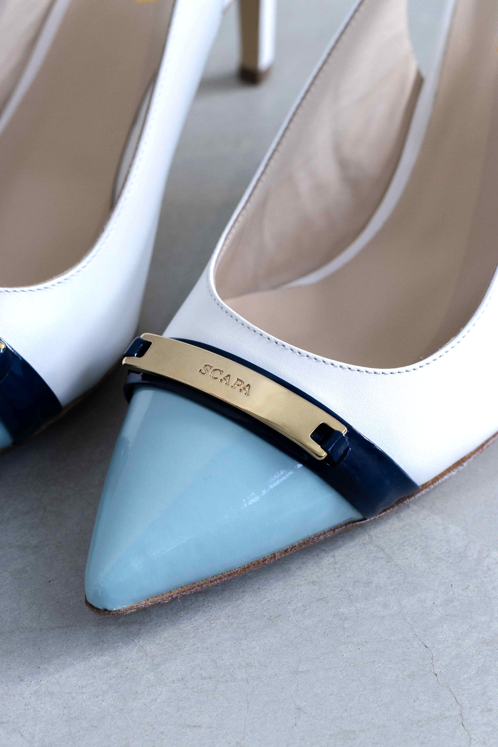 DETAILED TOE COLOURED SLINGBACK PUMP - SHOES - SCAPA FASHION - SCAPA OFFICIAL