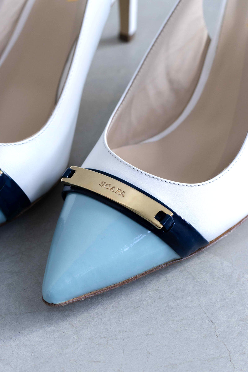 DETAILED TOE COLOURED SLINGBACK PUMP - SHOES - SCAPA FASHION - SCAPA OFFICIAL
