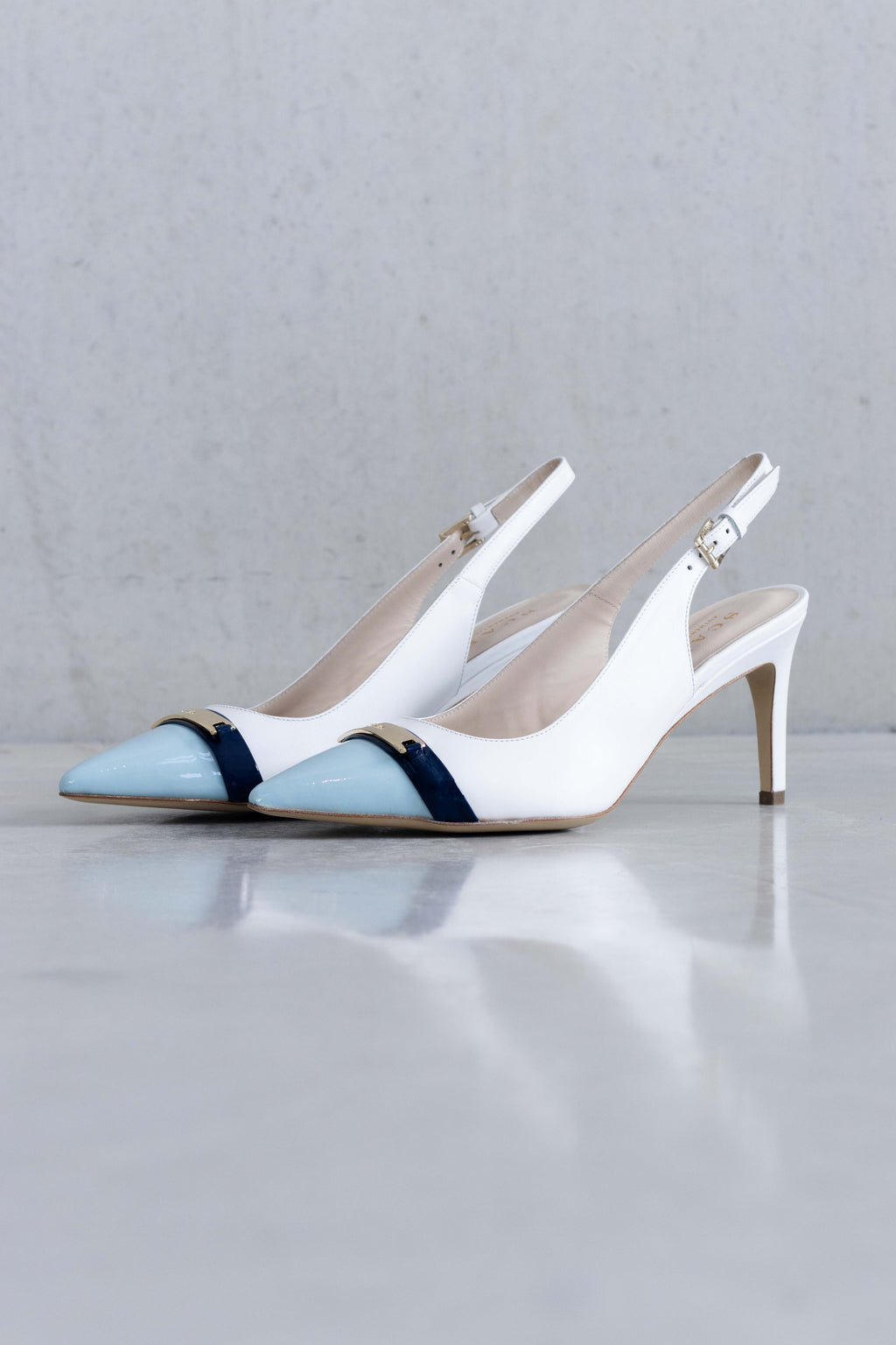 DETAILED TOE COLOURED SLINGBACK PUMP - SHOES - SCAPA FASHION - SCAPA OFFICIAL