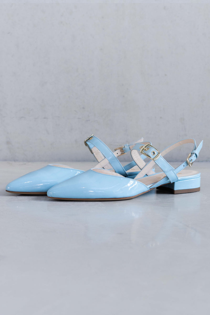 GLOSSY LEATHER SLINGBACK - SKY/PINK/CORAILLE - SHOES - SCAPA FASHION - SCAPA OFFICIAL