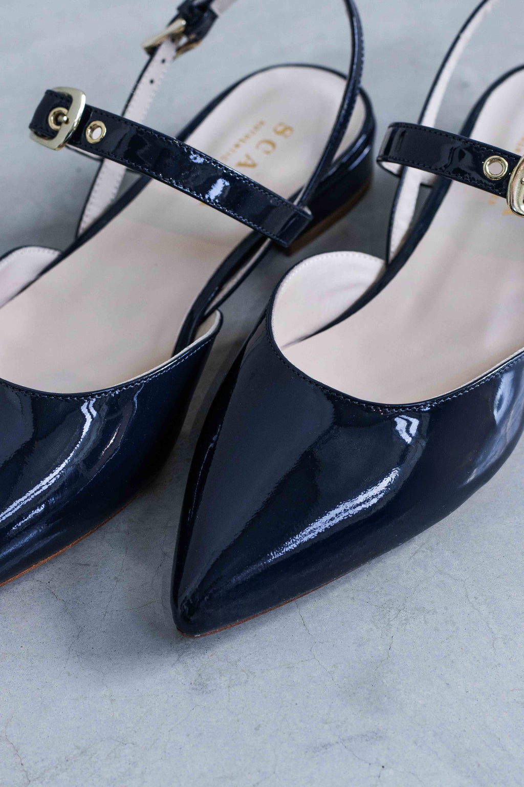 GLOSSY LEATHER SLINGBACK - NAVY - SHOES - SCAPA FASHION - SCAPA OFFICIAL
