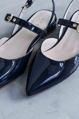 GLOSSY LEATHER SLINGBACK - NAVY - SHOES - SCAPA FASHION - SCAPA OFFICIAL