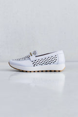 PUNCTURED LEATHER MOCCASIN - WHITE - SHOES - SCAPA FASHION - SCAPA OFFICIAL