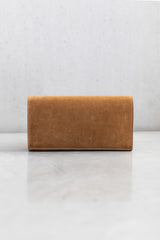 SUEDE CLUTCH - DK BEIGE AND SAND - BAGS - SCAPA FASHION - SCAPA OFFICIAL