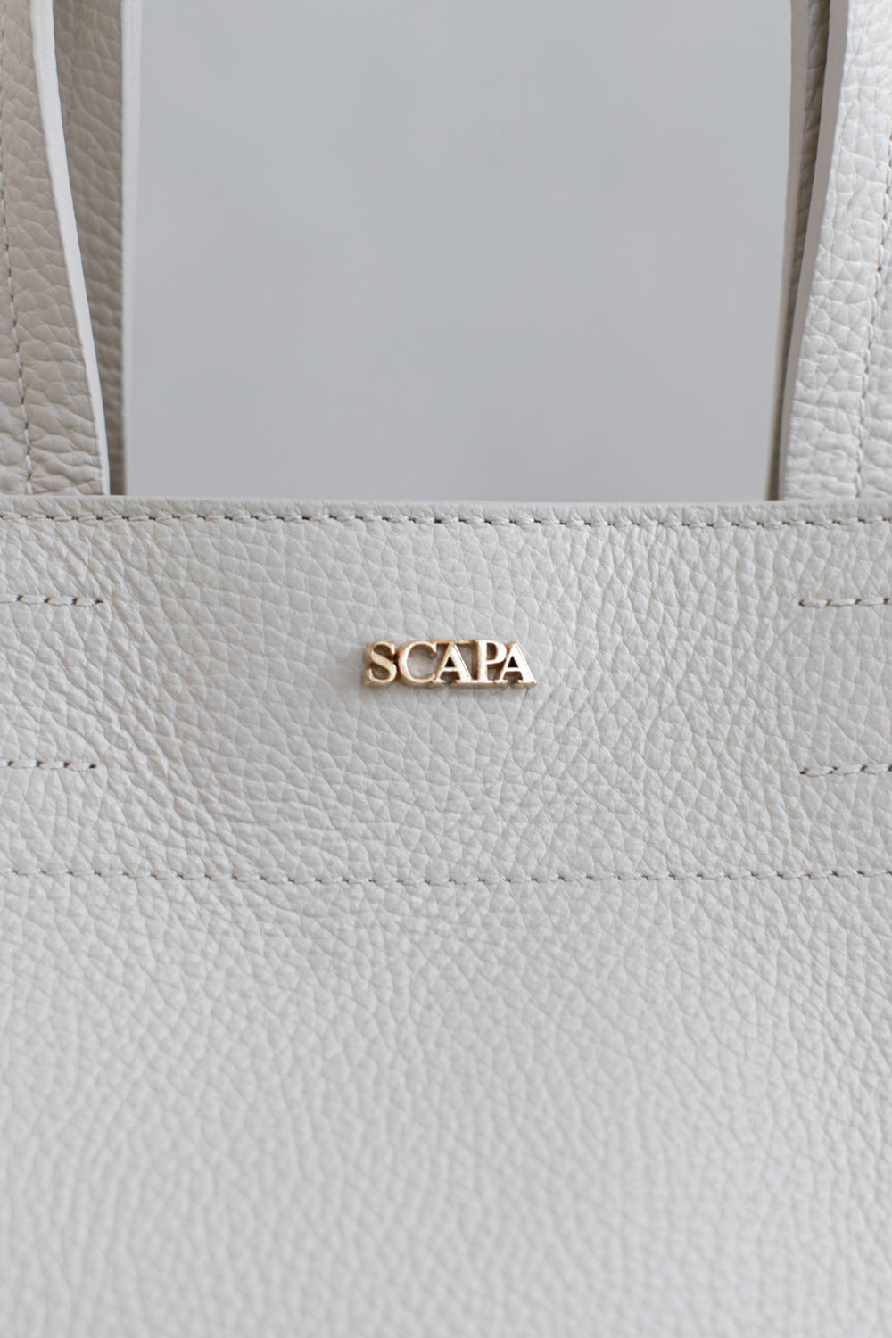 TEXTURED LEATHER HANDBAG - IVORY - BAGS - SCAPA FASHION - SCAPA OFFICIAL