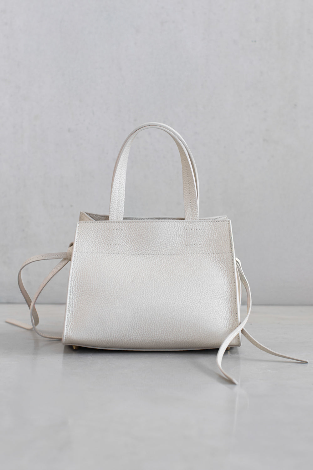 TEXTURED LEATHER HANDBAG - IVORY - BAGS - SCAPA FASHION - SCAPA OFFICIAL