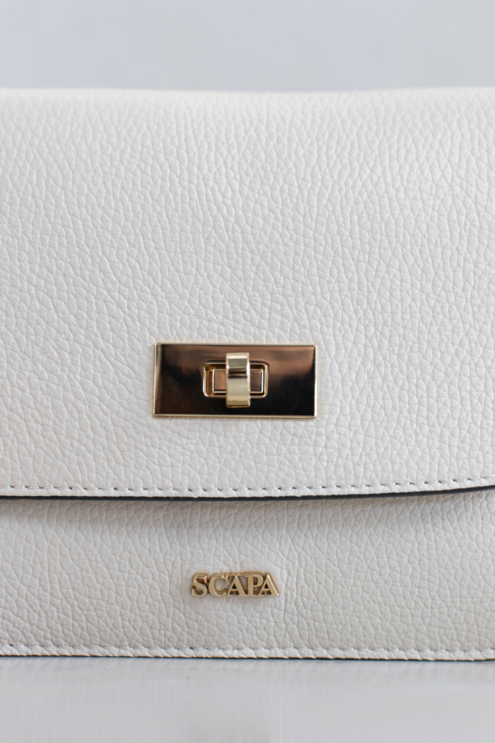 TEXTURED LEATHER CROSSBODY BAG - OFF-WHITE - BAGS - SCAPA FASHION - SCAPA OFFICIAL