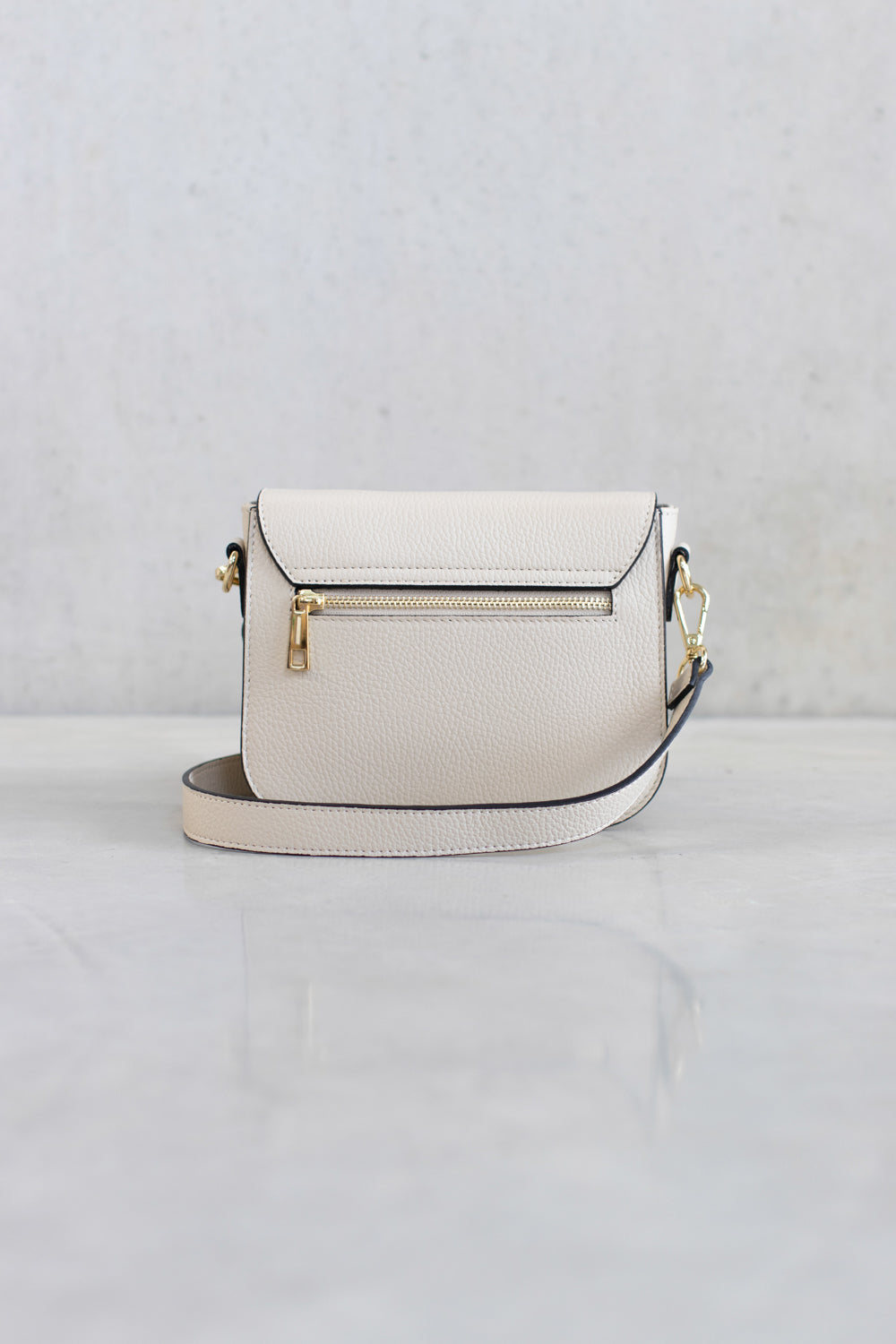 TEXTURED LEATHER CROSSBODY BAG - OFF-WHITE - BAGS - SCAPA FASHION - SCAPA OFFICIAL