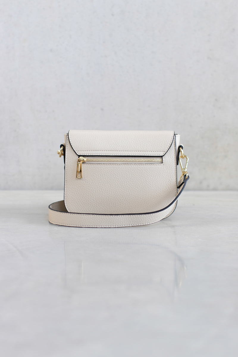 TEXTURED LEATHER CROSSBODY BAG - OFF-WHITE - BAGS - SCAPA FASHION - SCAPA OFFICIAL