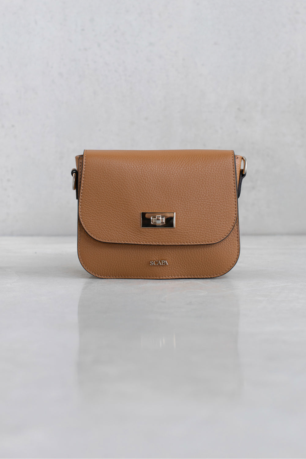 TEXTURED LEATHER CROSSBODY BAG - OFF-WHITE - BAGS - SCAPA FASHION - SCAPA OFFICIAL