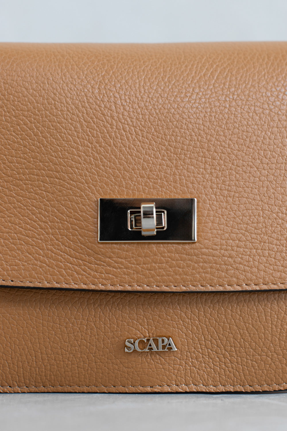 TEXTURED LEATHER CROSSBODY BAG - OFF-WHITE - BAGS - SCAPA FASHION - SCAPA OFFICIAL