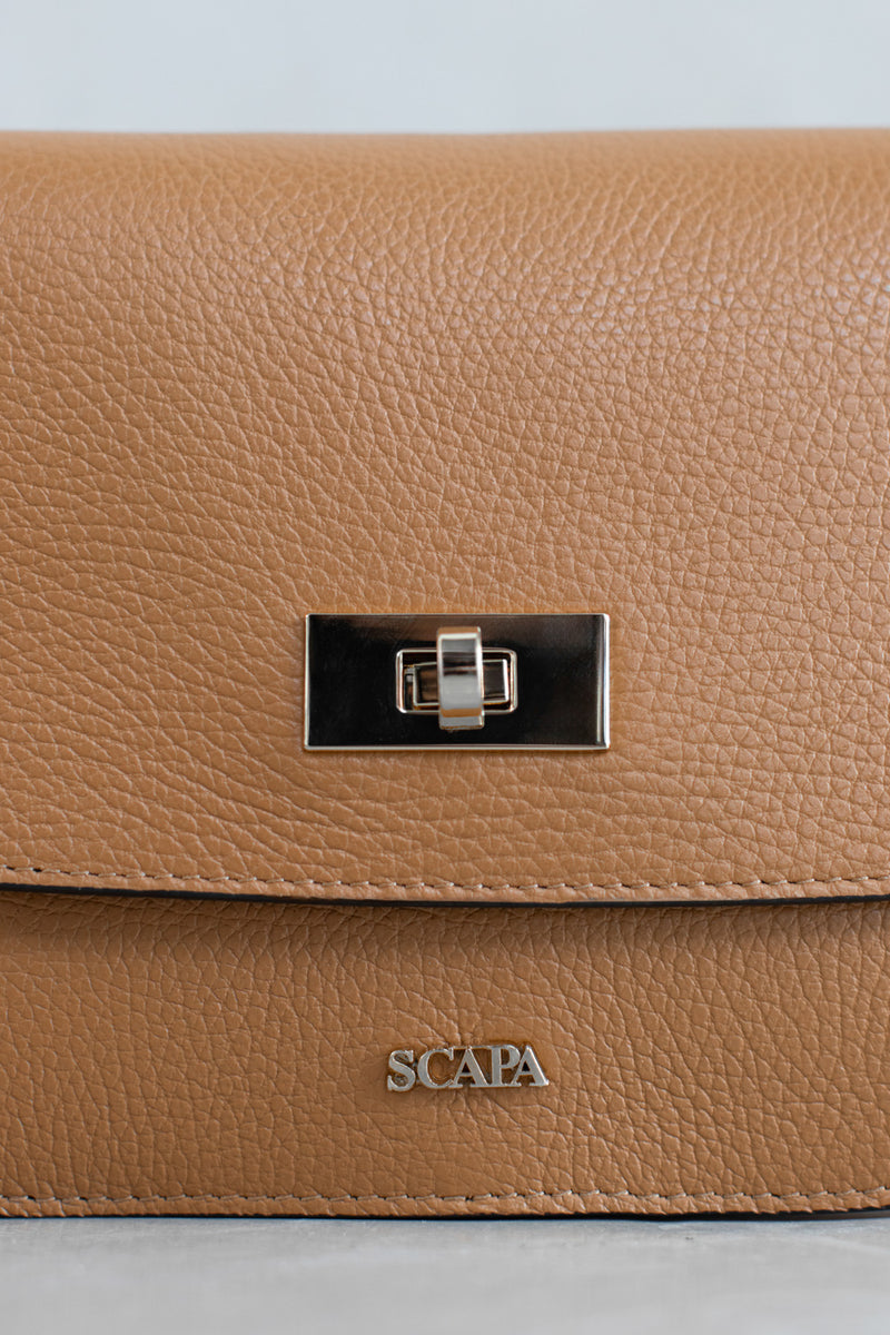 TEXTURED LEATHER CROSSBODY BAG - OFF-WHITE - BAGS - SCAPA FASHION - SCAPA OFFICIAL