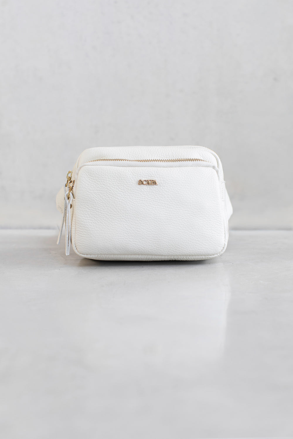 LEATHER CROSS BODY PUMA - OFF WHITE/IVORY/CHOCOLATE - BAGS - SCAPA FASHION - SCAPA OFFICIAL