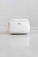 LEATHER CROSS BODY PUMA - OFF WHITE/IVORY/CHOCOLATE - BAGS - SCAPA FASHION - SCAPA OFFICIAL