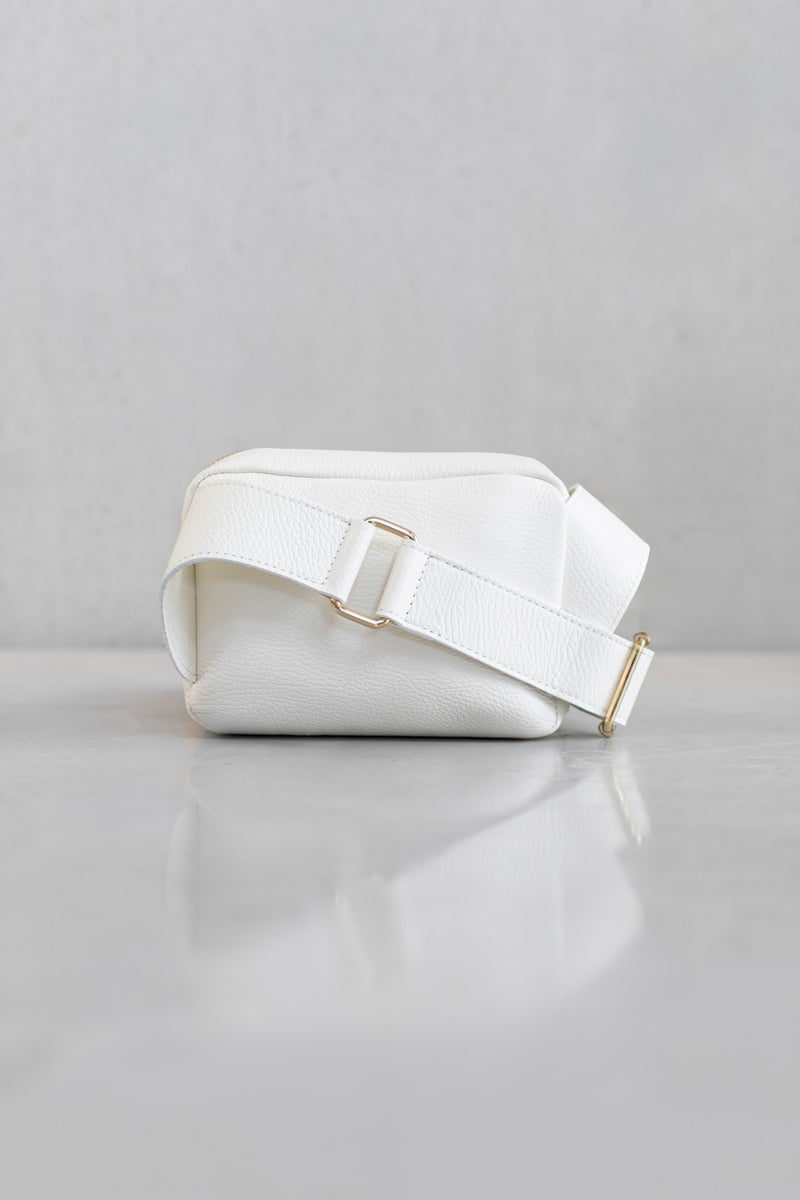 LEATHER CROSS BODY PUMA - OFF WHITE/IVORY/CHOCOLATE - BAGS - SCAPA FASHION - SCAPA OFFICIAL