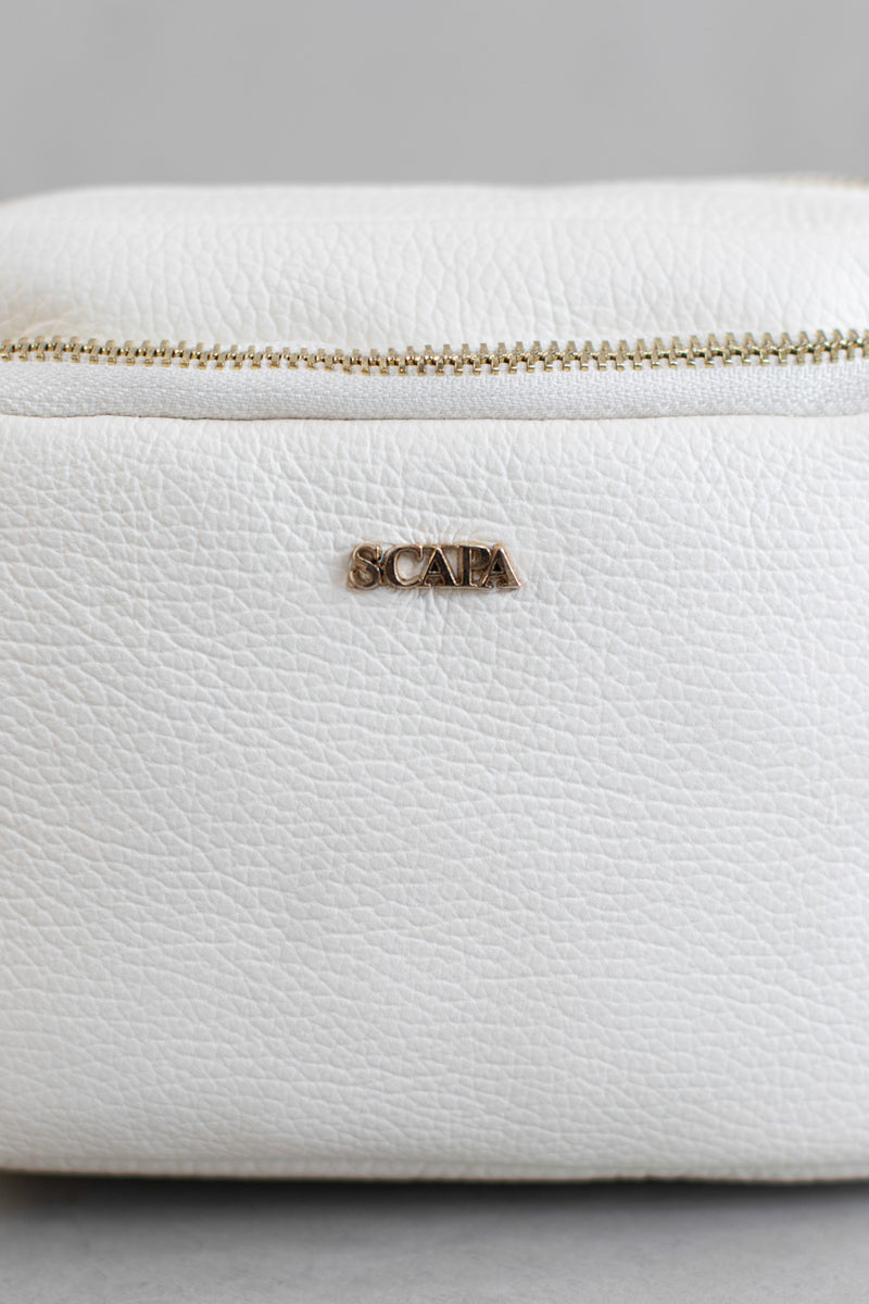 LEATHER CROSS BODY PUMA - OFF WHITE/IVORY/CHOCOLATE - BAGS - SCAPA FASHION - SCAPA OFFICIAL