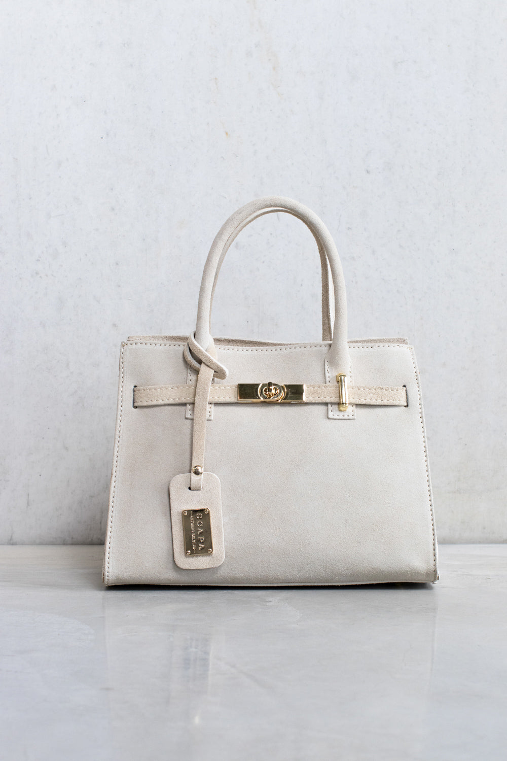 LEATHER HANDBAG 0596 - SAND - SMALL - BAGS - SCAPA FASHION - SCAPA OFFICIAL