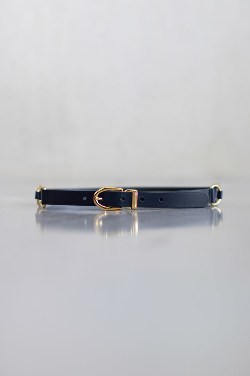 LEATHER BELT LOUISE - NAVY - ACCESSOIRES - SCAPA FASHION - SCAPA OFFICIAL