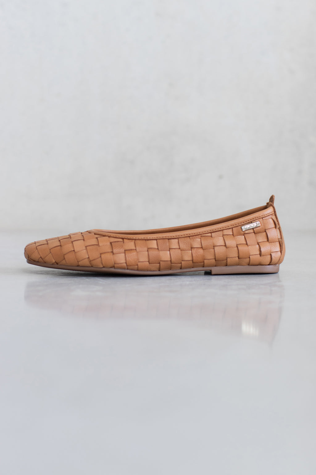 FULL WOVEN LEATHER BALLERINA - WHITE/NAVY/COGNAC - SHOES - SCAPA FASHION - SCAPA OFFICIAL