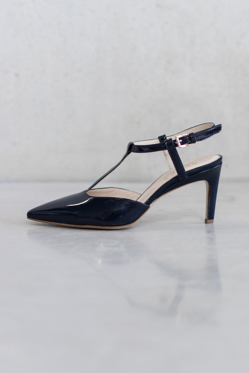 LEATHER HEELS - PINK AND NAVY - SHOES - SCAPA FASHION - SCAPA OFFICIAL