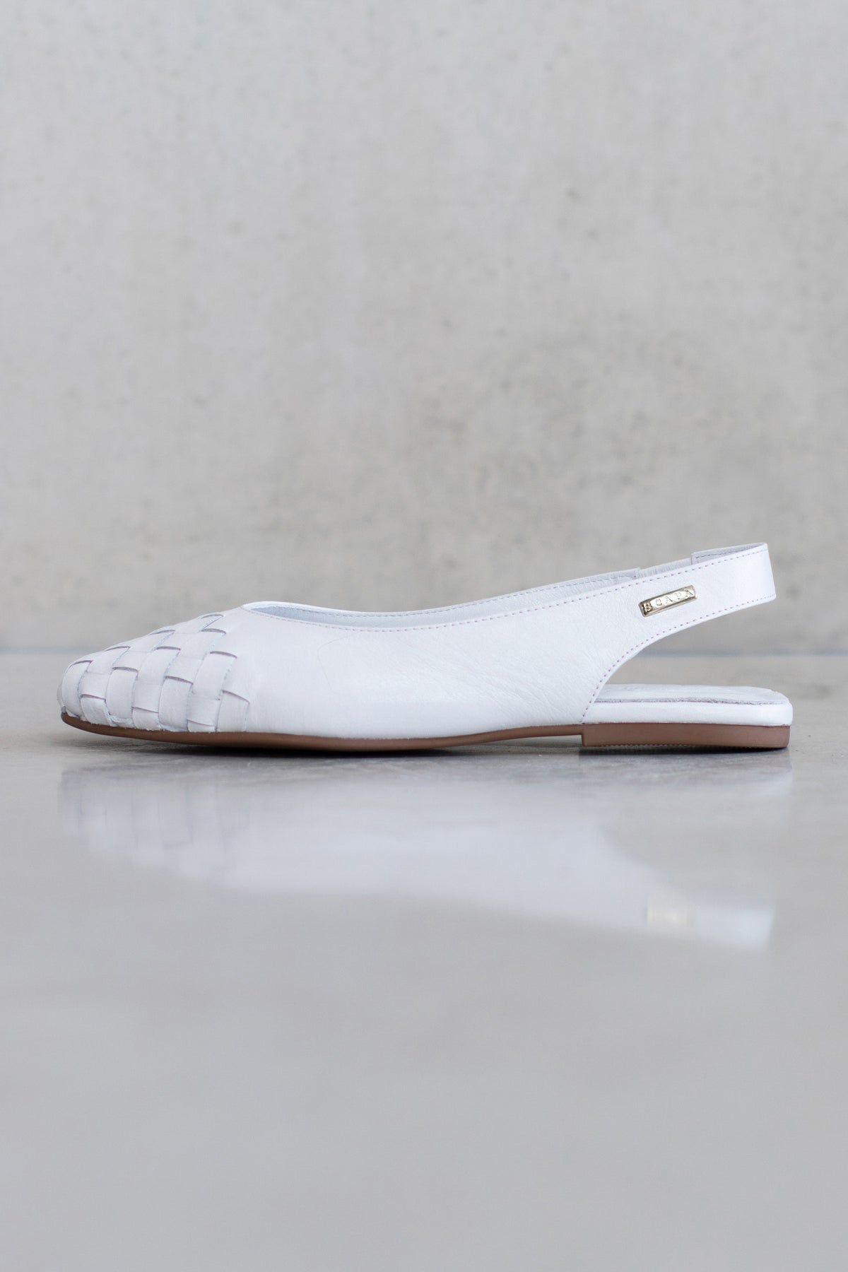 SLINGBACK BALLERINA - WHITE AND LIGHT BEIGE - SHOES - SCAPA FASHION - SCAPA OFFICIAL