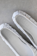 FULL WOVEN LEATHER BALLERINA - WHITE/NAVY/COGNAC - SHOES - SCAPA FASHION - SCAPA OFFICIAL