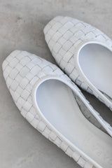 FULL WOVEN LEATHER BALLERINA - WHITE/NAVY/COGNAC - SHOES - SCAPA FASHION - SCAPA OFFICIAL