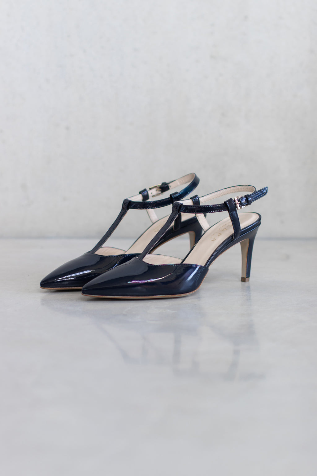 LEATHER HEELS - PINK AND NAVY - SHOES - SCAPA FASHION - SCAPA OFFICIAL
