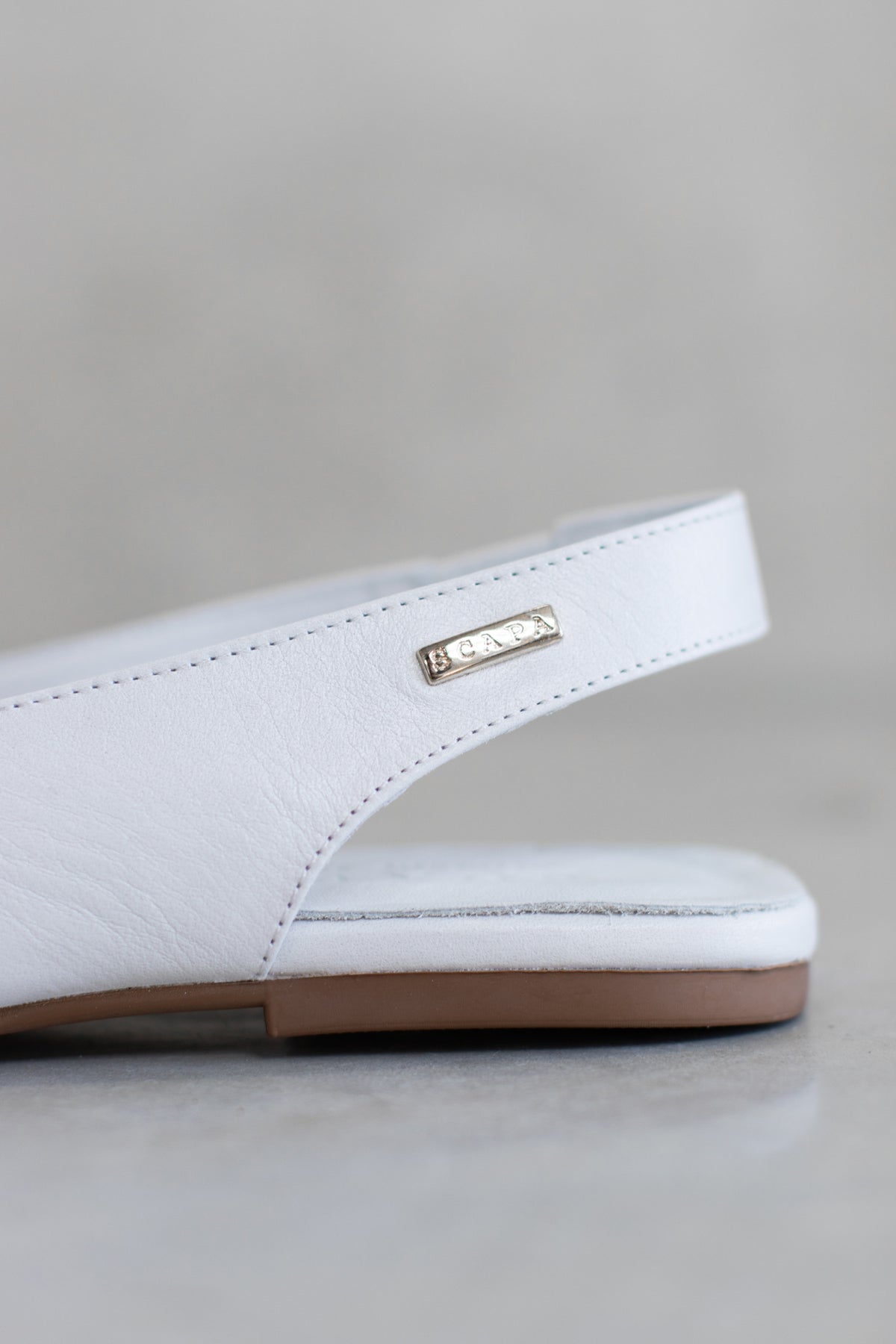 SLINGBACK BALLERINA - WHITE AND LIGHT BEIGE - SHOES - SCAPA FASHION - SCAPA OFFICIAL