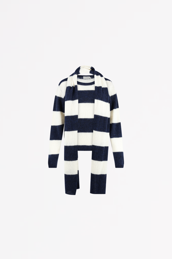 SCAPA FLOW - KNIT SCARF - ICE - STRIPED