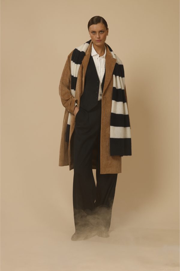 SCAPA FLOW - KNIT SCARF - ICE - STRIPED