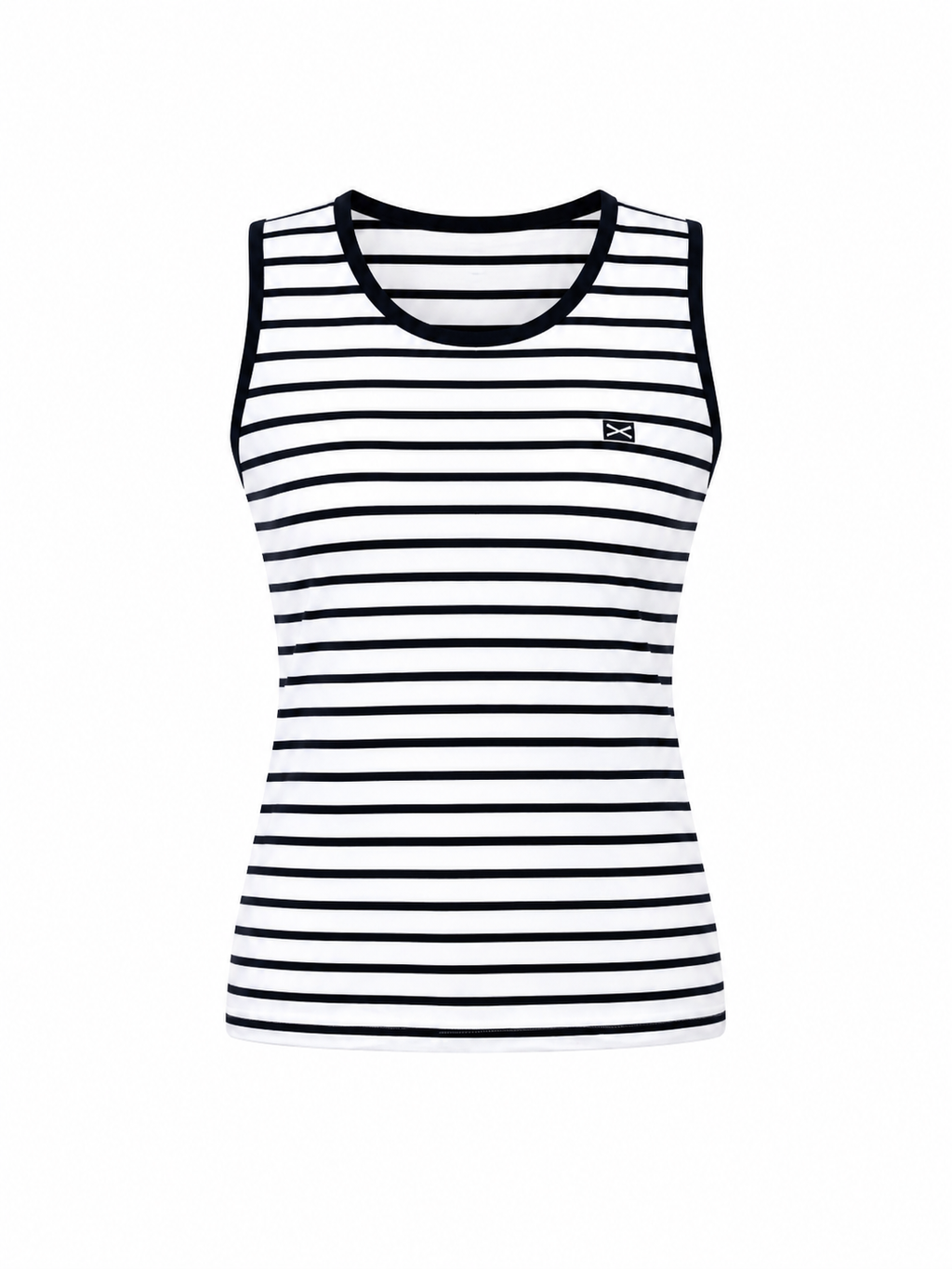 SLEEVELESS COTTON SHIRT GAUTAMA - NAVY STRIPES